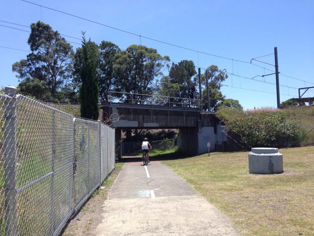 Looking north, through the underpass where the gully line passed under the main northern railway near St Pius X High School