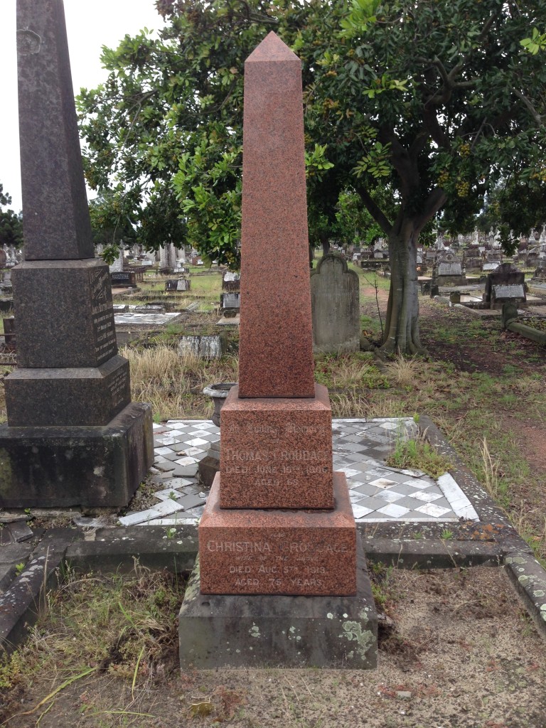 The grave site of Thomas Croudace, in Sandgate cemetery. 